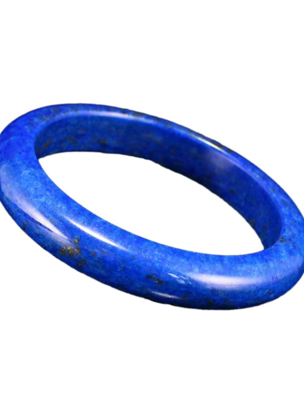 Natural Royal Blue Lapis Lazuli Solid Bangle Bracelet 64mm ID. 67.548g Certified